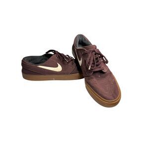 Nike SB Zoom Stefan Janoski Maroon Canvas Mahogany Gum Sz 9 Men AR7718-202